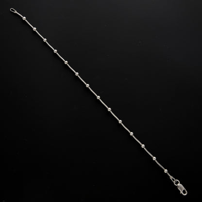 Sterling Silver 925 Beaded Link Bracelet - FKJBRLSL10684