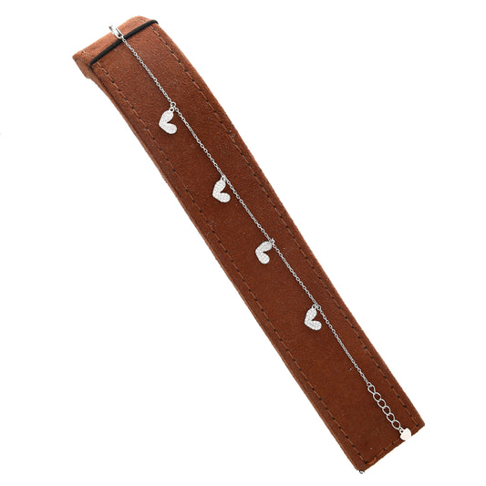 سوار قلوب الحب من الفضة الإسترلينية عيار 925 - FKJBRLSL10686