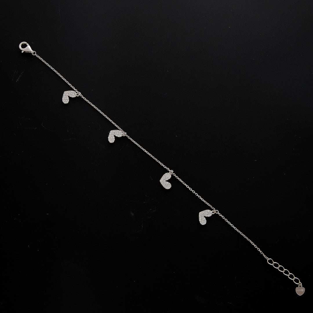 Sterling Silver 925 Love Hearts Bracelet - FKJBRLSL10686