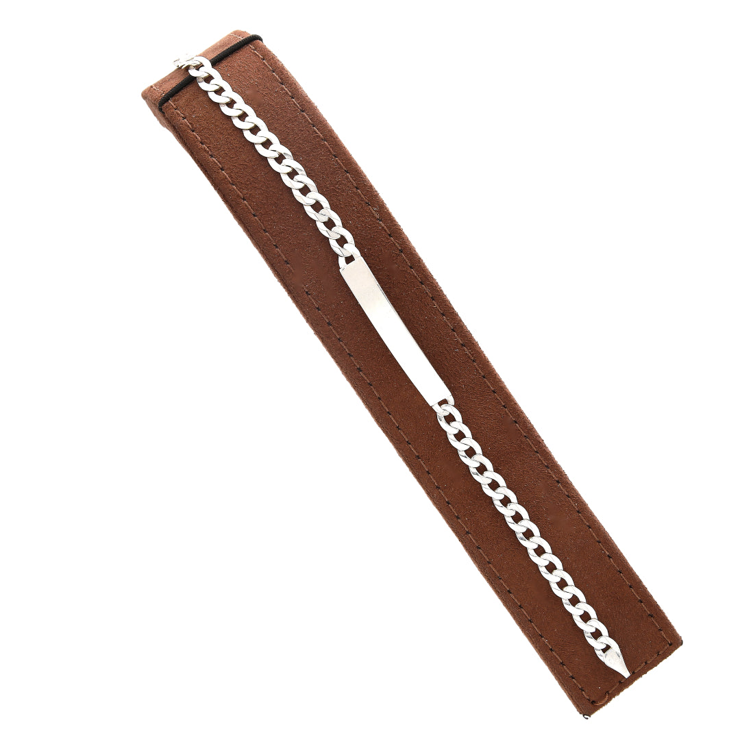 Sterling Silver 925 Bold Curb Links Bracelet - FKJBRLSL10695