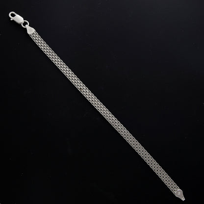 Sterling Silver 925 Woven Flat Bracelet - FKJBRLSL10698