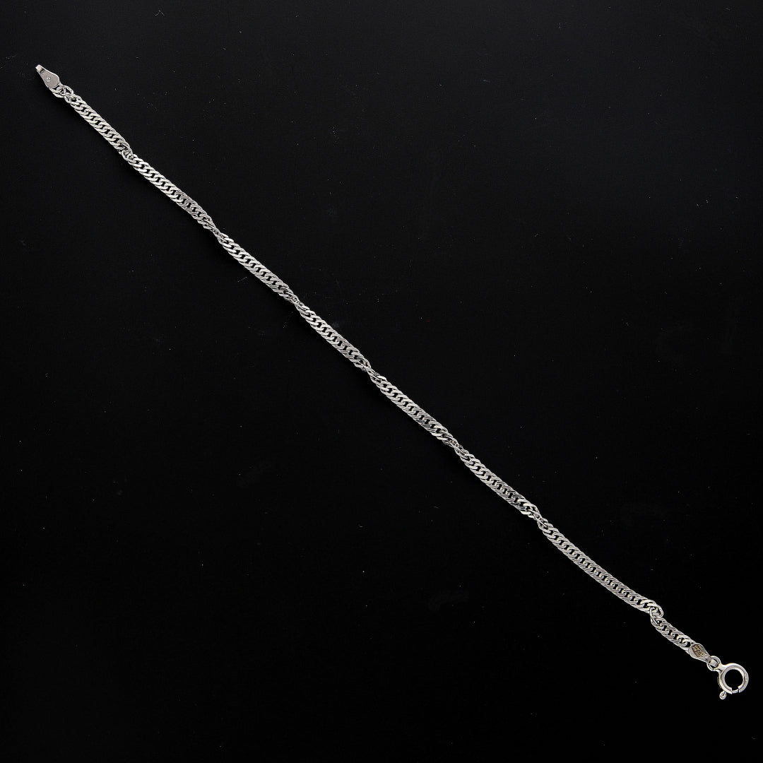 Sterling Silver 925 Twisted Rope Link Bracelet - FKJBRLSL10703