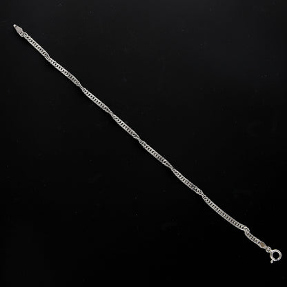 Sterling Silver 925 Twisted Rope Link Bracelet - FKJBRLSL10703