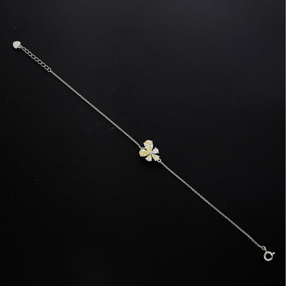 Sterling Silver 925 Yellow Floral Bracelet - FKJBRLSL10706