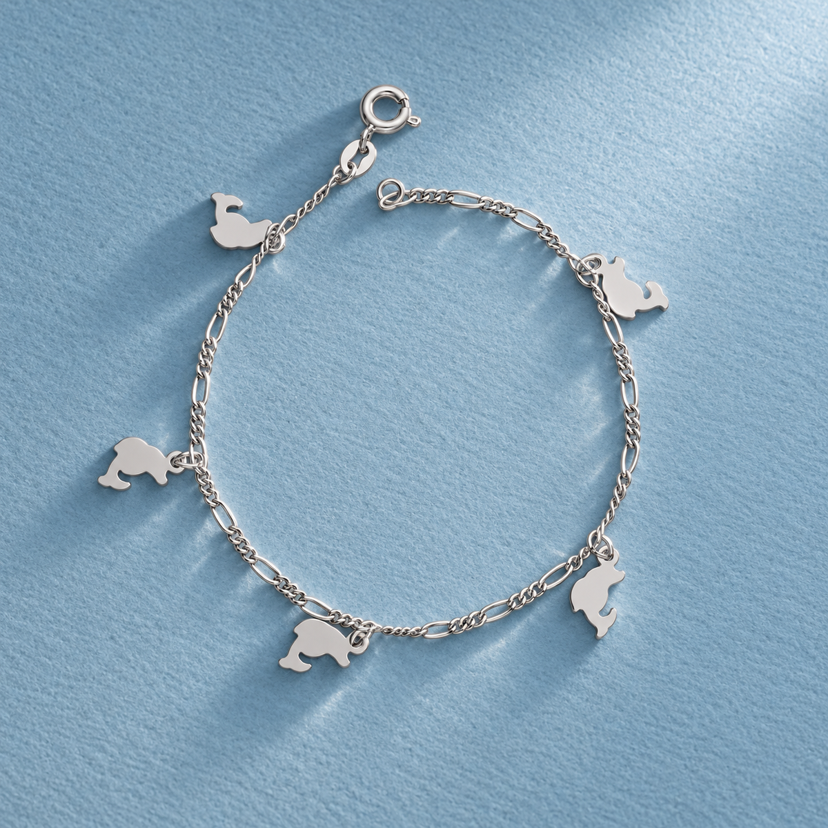 Sterling Silver 925 Delicate Butterfly Chain Bracelet - FKJBRLSLM12353