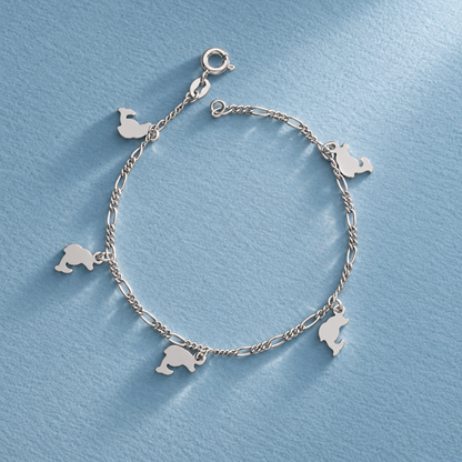 Sterling Silver 925 Delicate Butterfly Chain Bracelet - FKJBRLSLM12353
