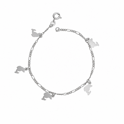 Sterling Silver 925 Delicate Butterfly Chain Bracelet - FKJBRLSLM12353
