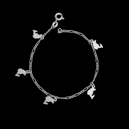 Sterling Silver 925 Delicate Butterfly Chain Bracelet - FKJBRLSLM12353