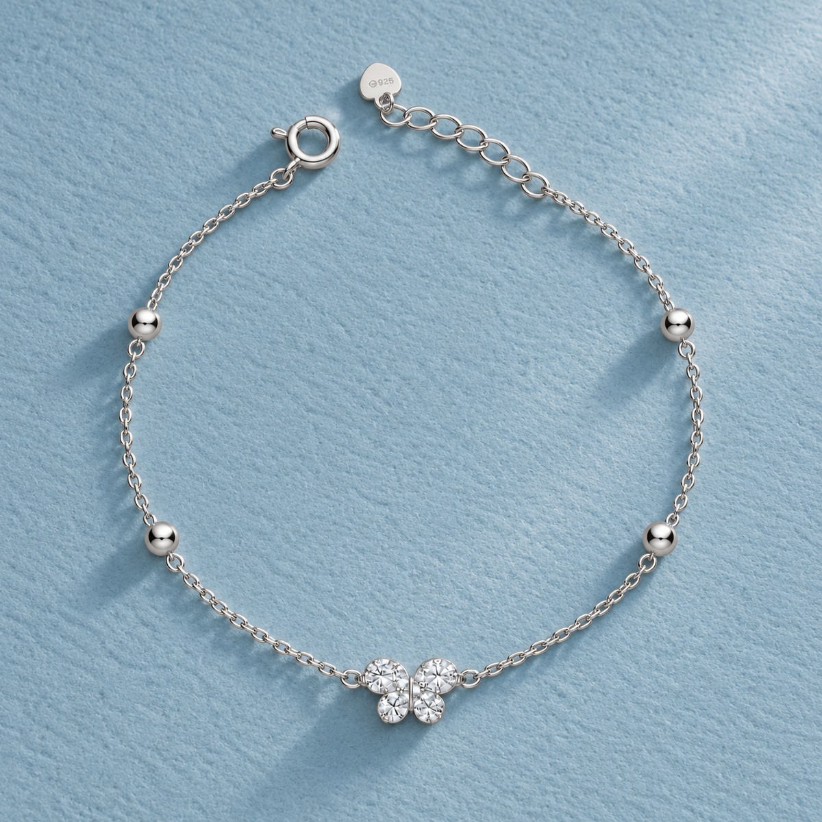 Sterling Silver 925 Four-Leaf Clover Bracelet - FKJBRLSLM12355