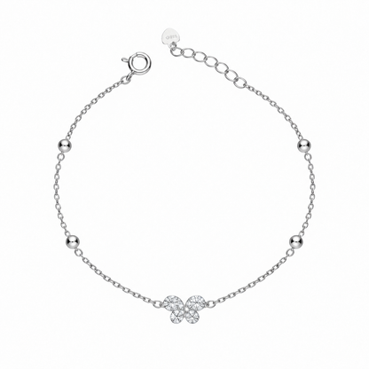Sterling Silver 925 Four-Leaf Clover Bracelet - FKJBRLSLM12355