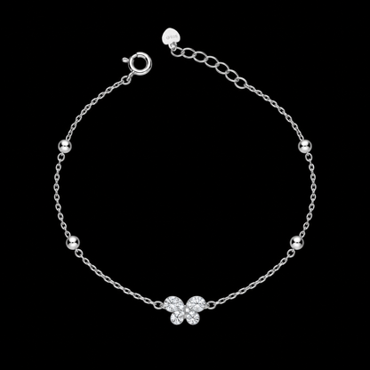 Sterling Silver 925 Four-Leaf Clover Bracelet - FKJBRLSLM12355