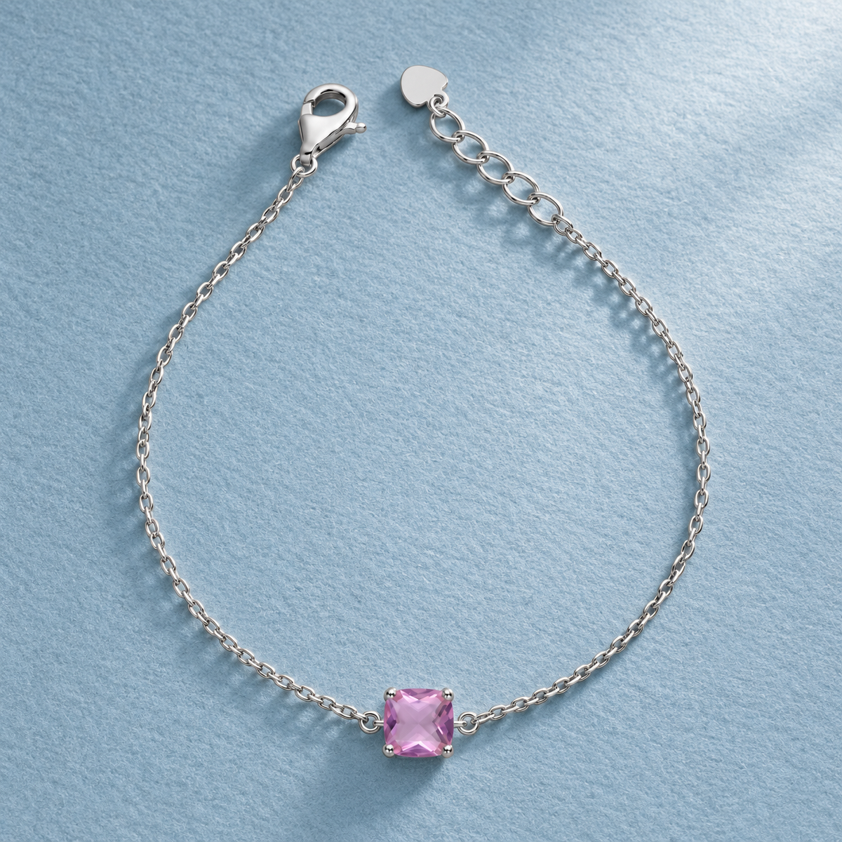 Sterling Silver 925 Lilac Cushion Cut Bracelet - FKJBRLSLM12371