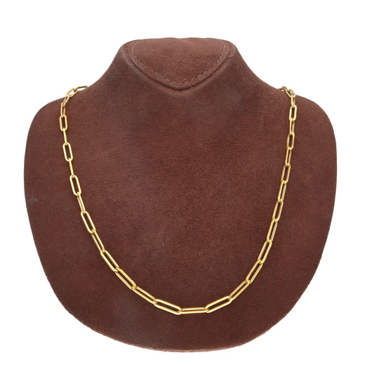 Gold Elegant Paperclip Link Chain 21KT - FKJCN21KM10400