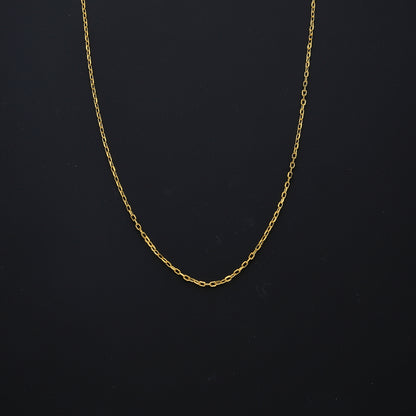Gold Thin Interlink Chain 21KT - FKJCN21KM10429