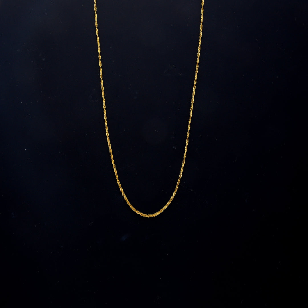Gold Rope Style Chain 21KT - FKJCN21KM10500