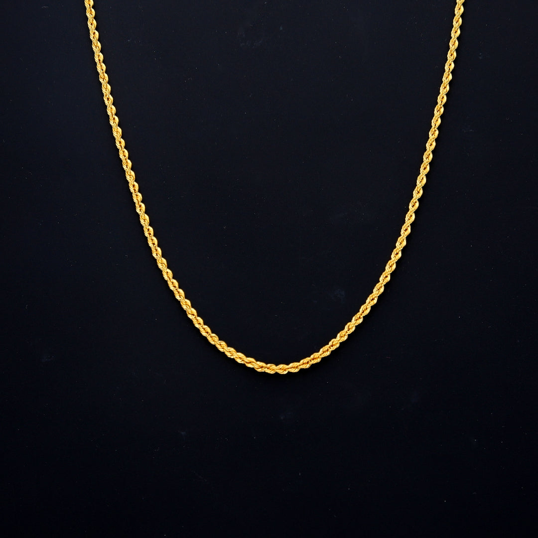 Gold Timeless Rope Link Chain 21KT - FKJCN21KM10505