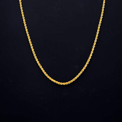 Gold Timeless Rope Link Chain 21KT - FKJCN21KM10505