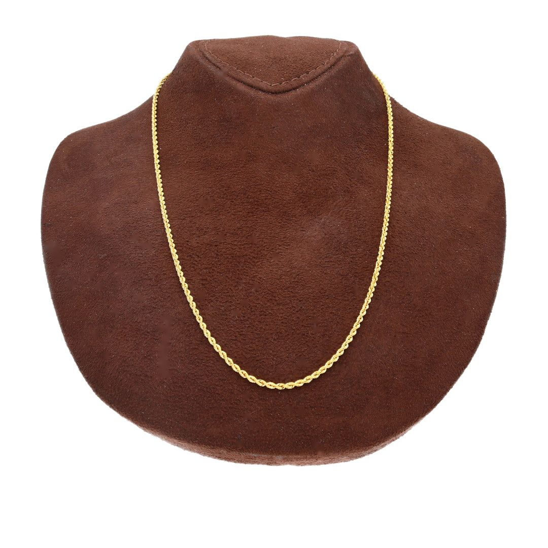 Gold Timeless Rope Link Chain 21KT - FKJCN21KM10505