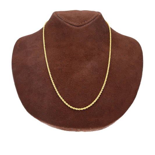 Gold Timeless Rope Link Chain 21KT - FKJCN21KM10505