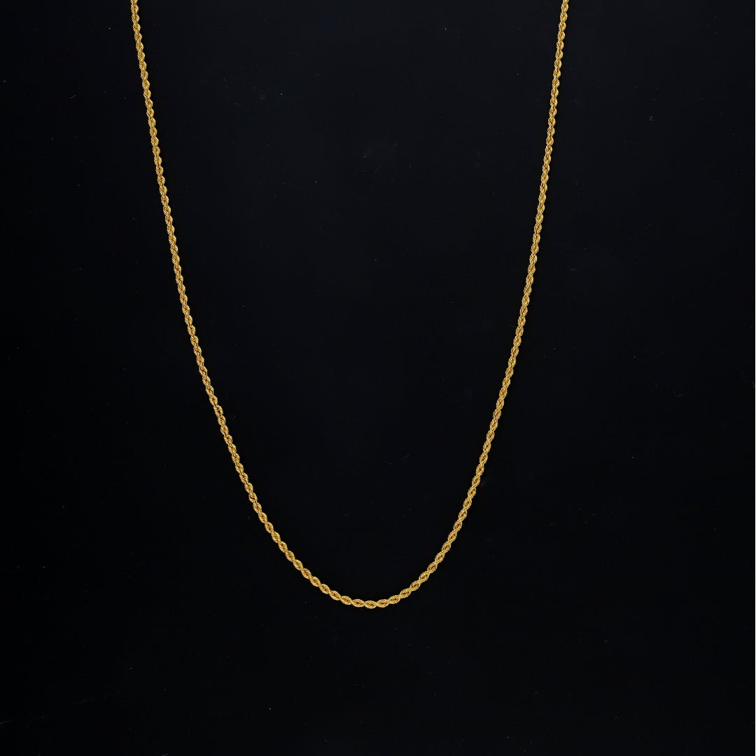 Gold Rope Twist Chain 21KT - FKJCN21KM10508
