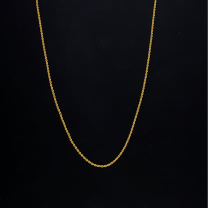 Gold Rope Twist Chain 21KT - FKJCN21KM10508