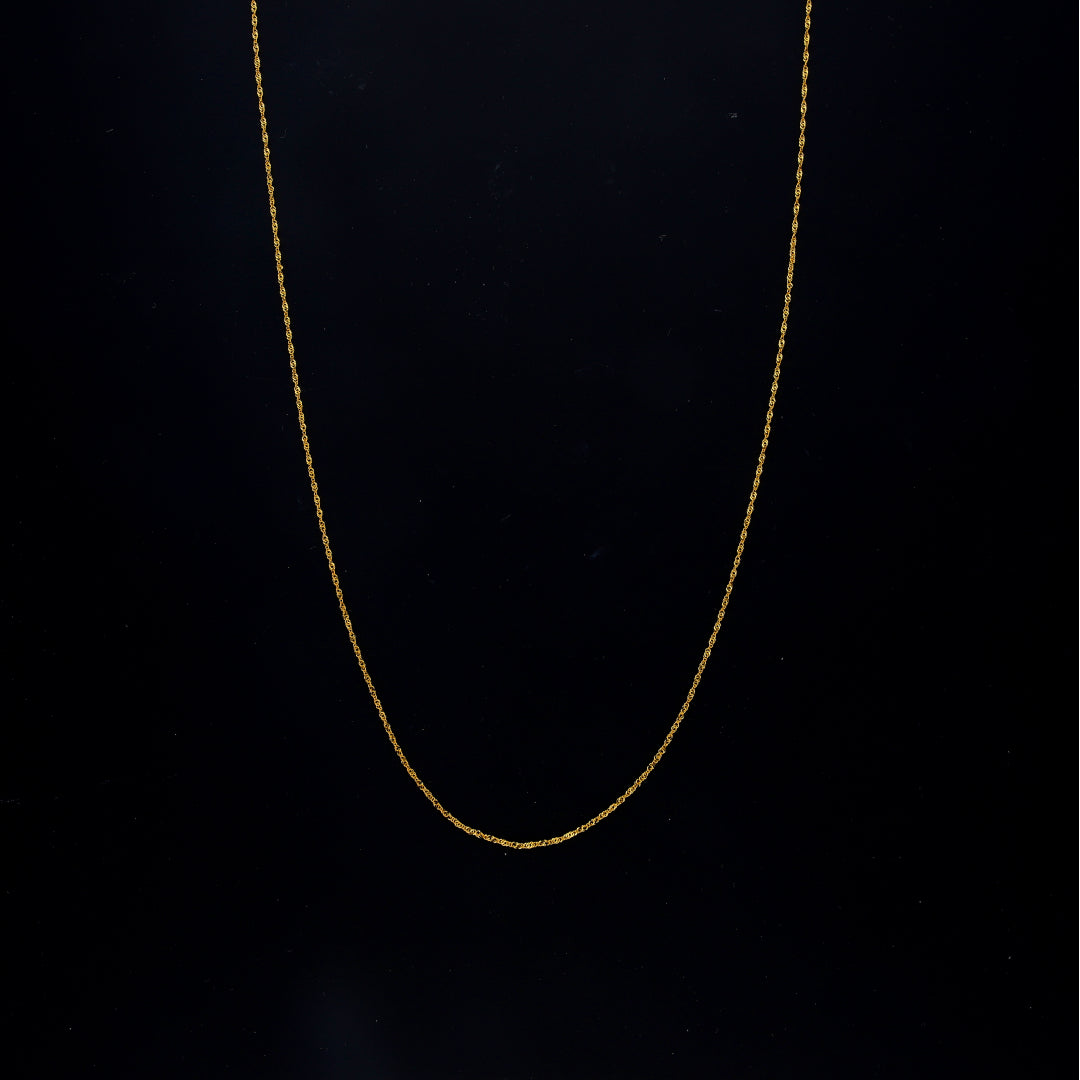 Gold Slim Rope Chain 21KT - FKJCN21KM10510