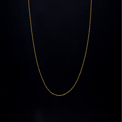 Gold Slim Rope Chain 21KT - FKJCN21KM10510