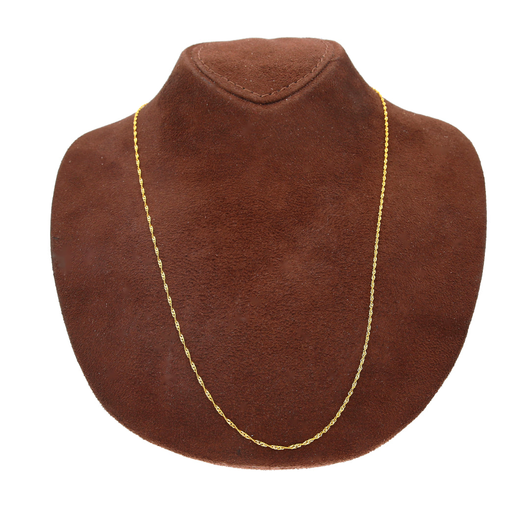 Gold Fine Twisted Rope Chain 21KT - FKJCN21KM10511