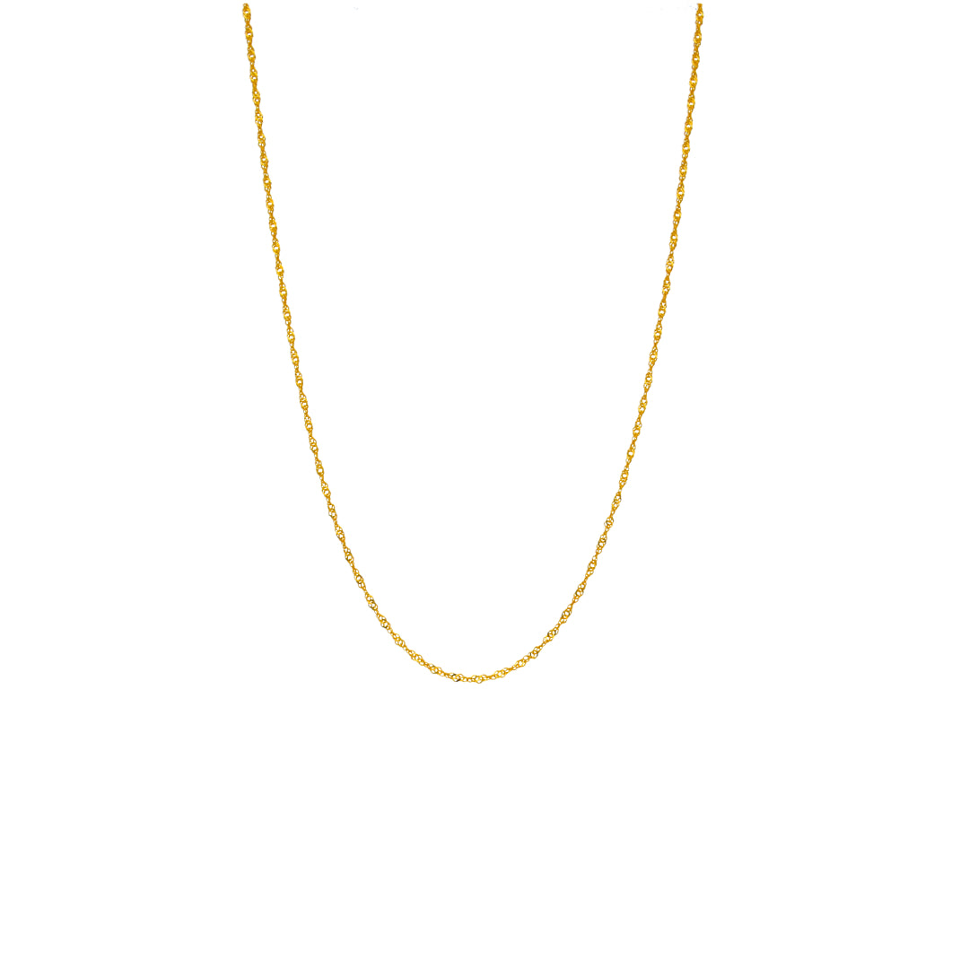 Gold Fine Twisted Rope Chain 21KT - FKJCN21KM10511