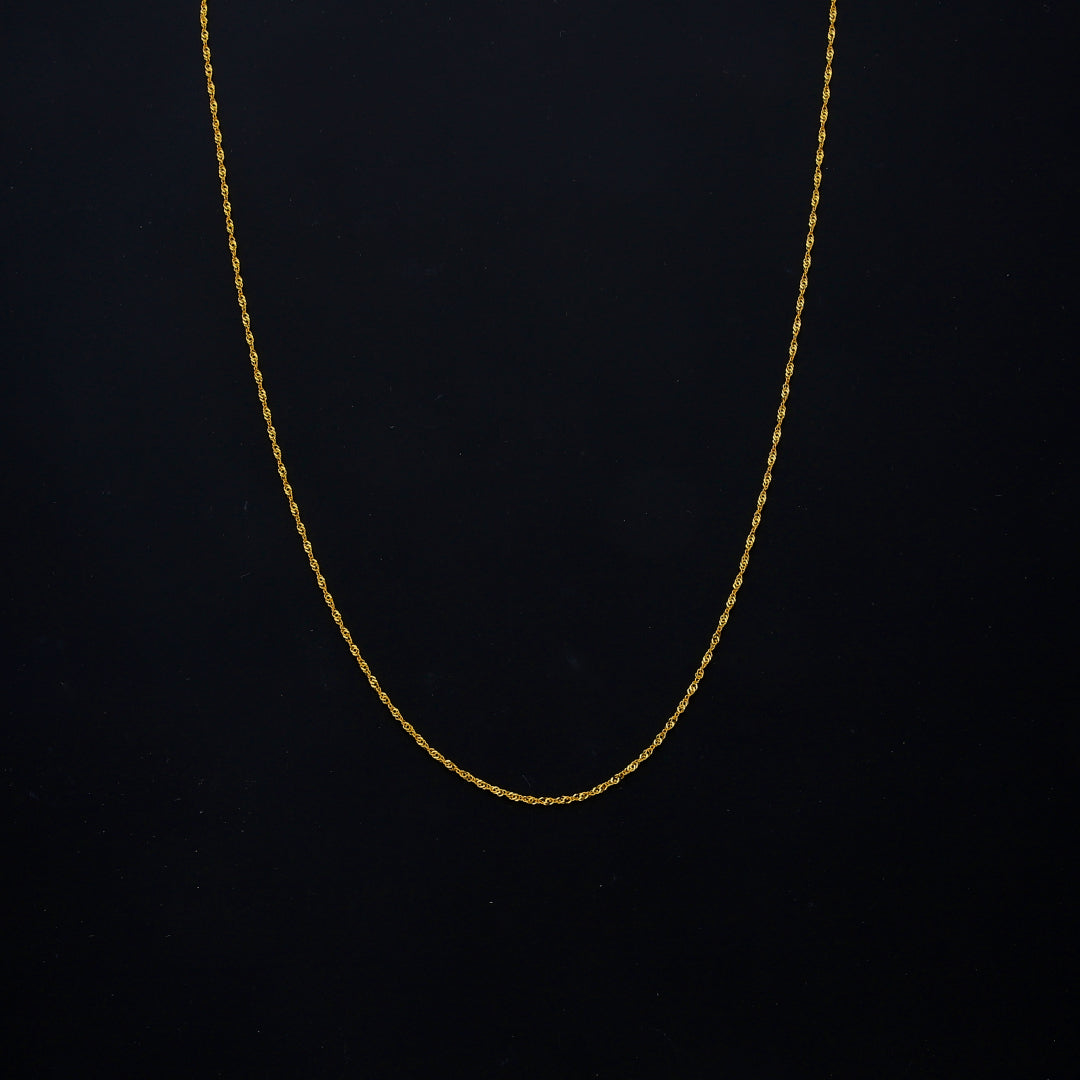Gold Fine Twisted Rope Chain 21KT - FKJCN21KM10511