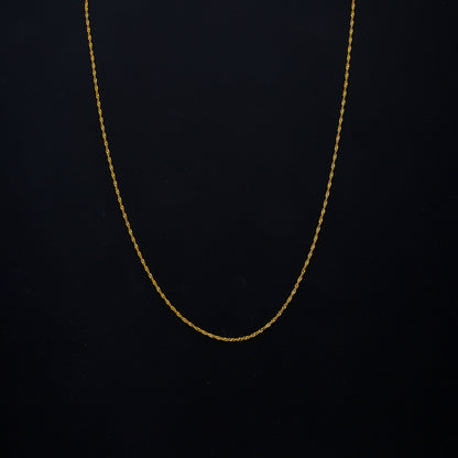 Gold Fine Twisted Rope Chain 21KT - FKJCN21KM10511