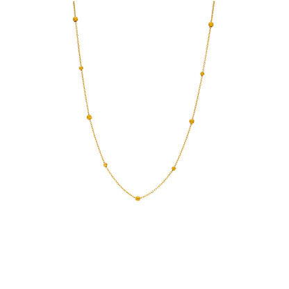 Gold Beaded Station Chain 21KT - FKJCN21KM10513