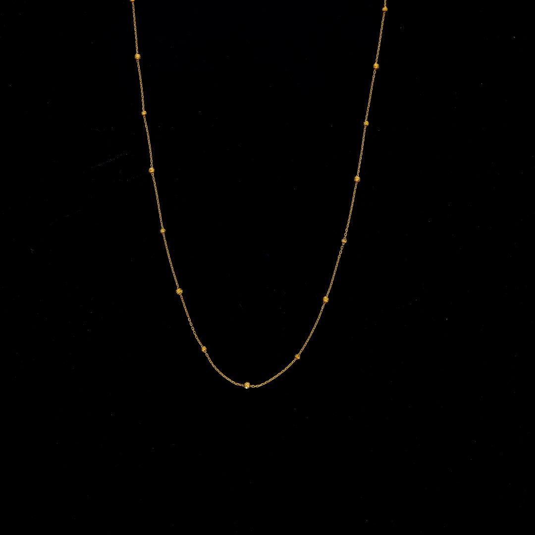 Gold Beaded Station Chain 21KT - FKJCN21KM10513