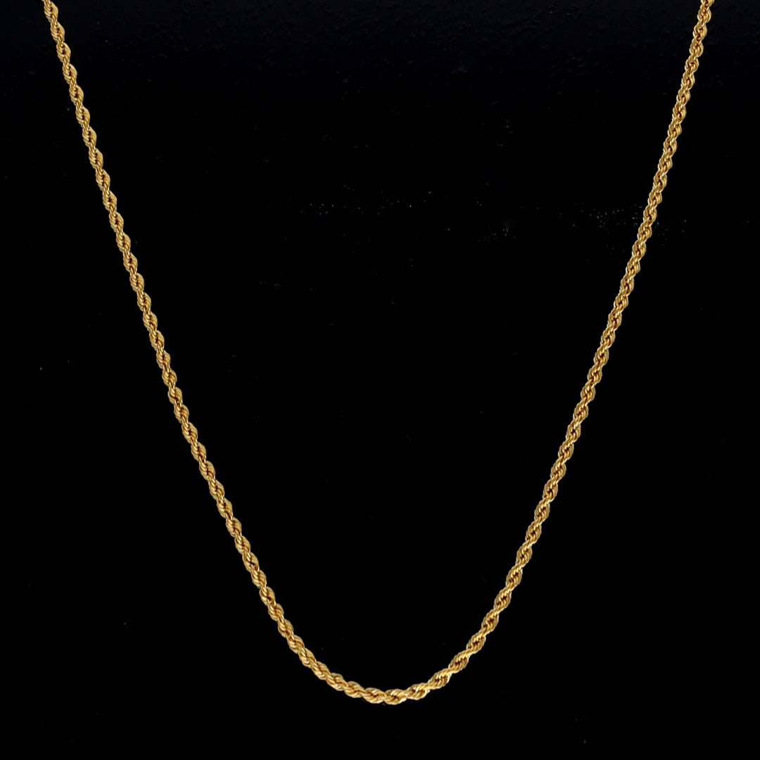 Gold Twisted Rope Chain 21KT - FKJCN21KM10922