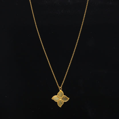 Gold Bloom Motif Necklace 21KT - FKJNKL21KM10923