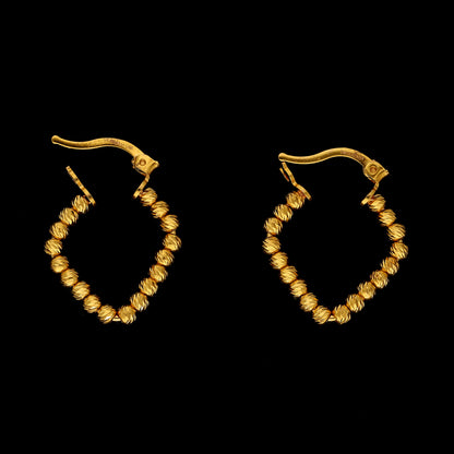 Gold Bead Loop Earrings 21KT - FKJERN21KM10864