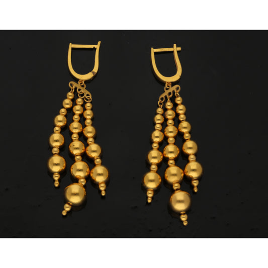 Gold Beadfall Drop Earrings 21KT - FKJERN21KM10865