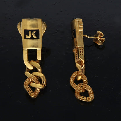 Gold Bold Link Earrings 21KT - FKJERN21KM10916