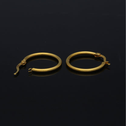 Gold Hinged Hoop Earrings 21KT - FKJERN21KM11261