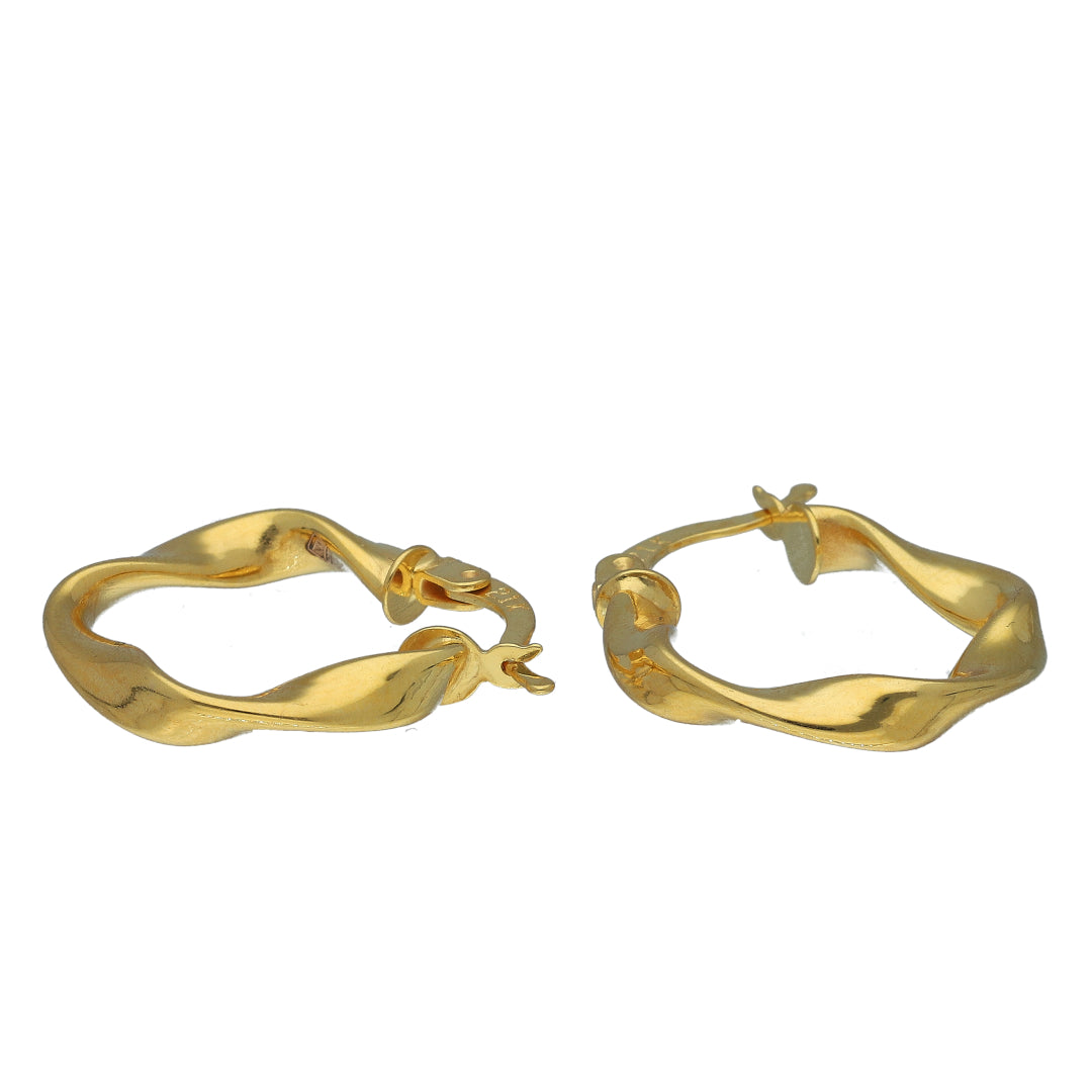 Gold Soft Twist Hoop Earrings 21KT - FKJERN21KM11265