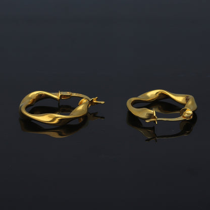 Gold Soft Twist Hoop Earrings 21KT - FKJERN21KM11265