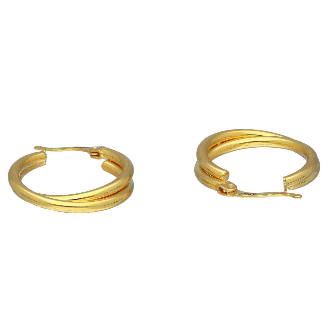 Gold Stylish Layered Hoop Earrings 21KT - FKJERN21KM11269