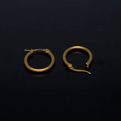 Gold Daily Wear Hoop Earrings 21KT - FKJERN21KM11270