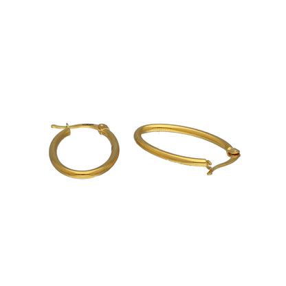 Gold Daily Wear Hoop Earrings 21KT - FKJERN21KM11270
