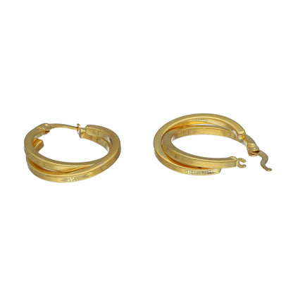 Gold Polished Layered Hoop Earrings 21KT - FKJERN21KM11272