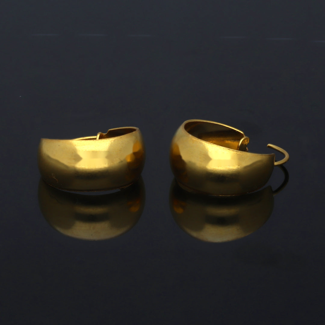 Gold Bold Hoop Earrings 21KT - FKJERN21KM11273