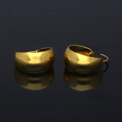 Gold Bold Hoop Earrings 21KT - FKJERN21KM11273