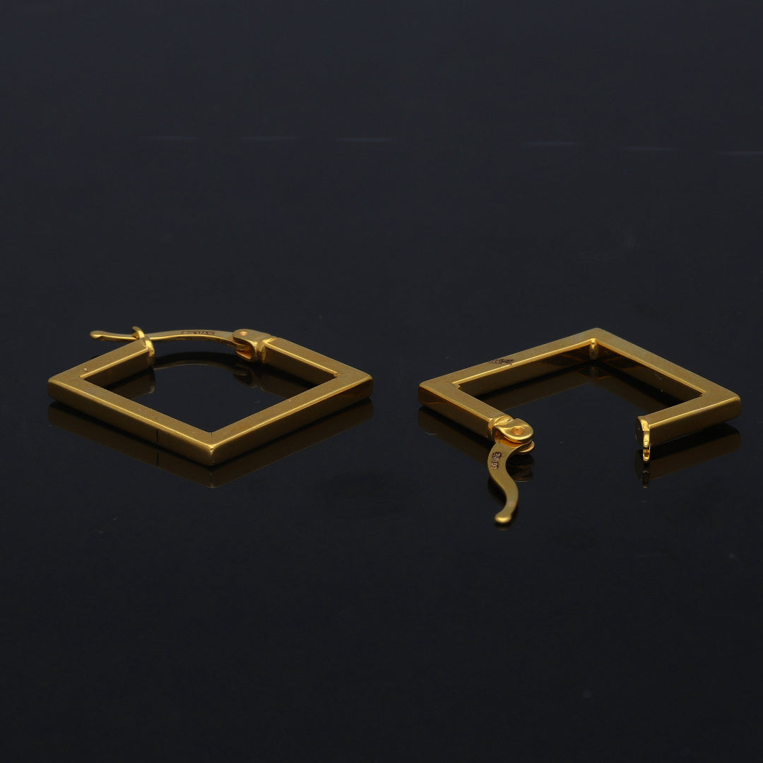 Gold Geometric Hoop Earrings 21KT - FKJERN21KM11276