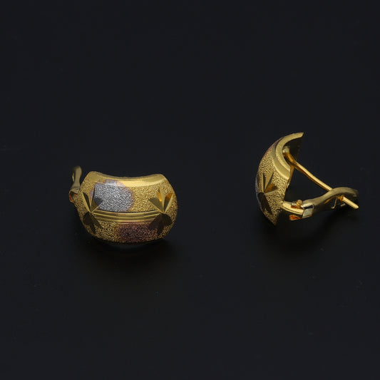 Gold Dual Tone Earrings 21KT - FKJERN21KM11372