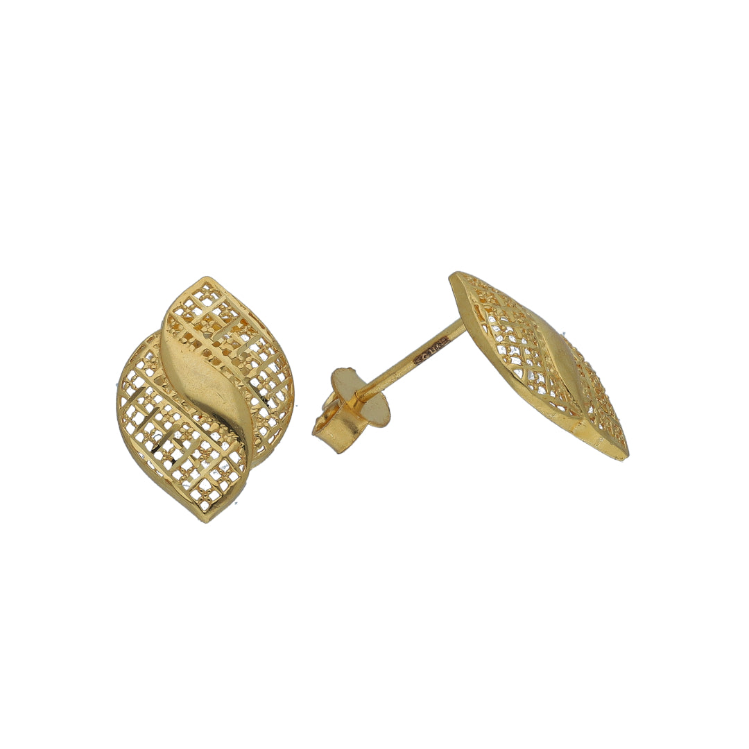 Gold Classic Leaf Earrings 21KT - FKJERN21KM11376